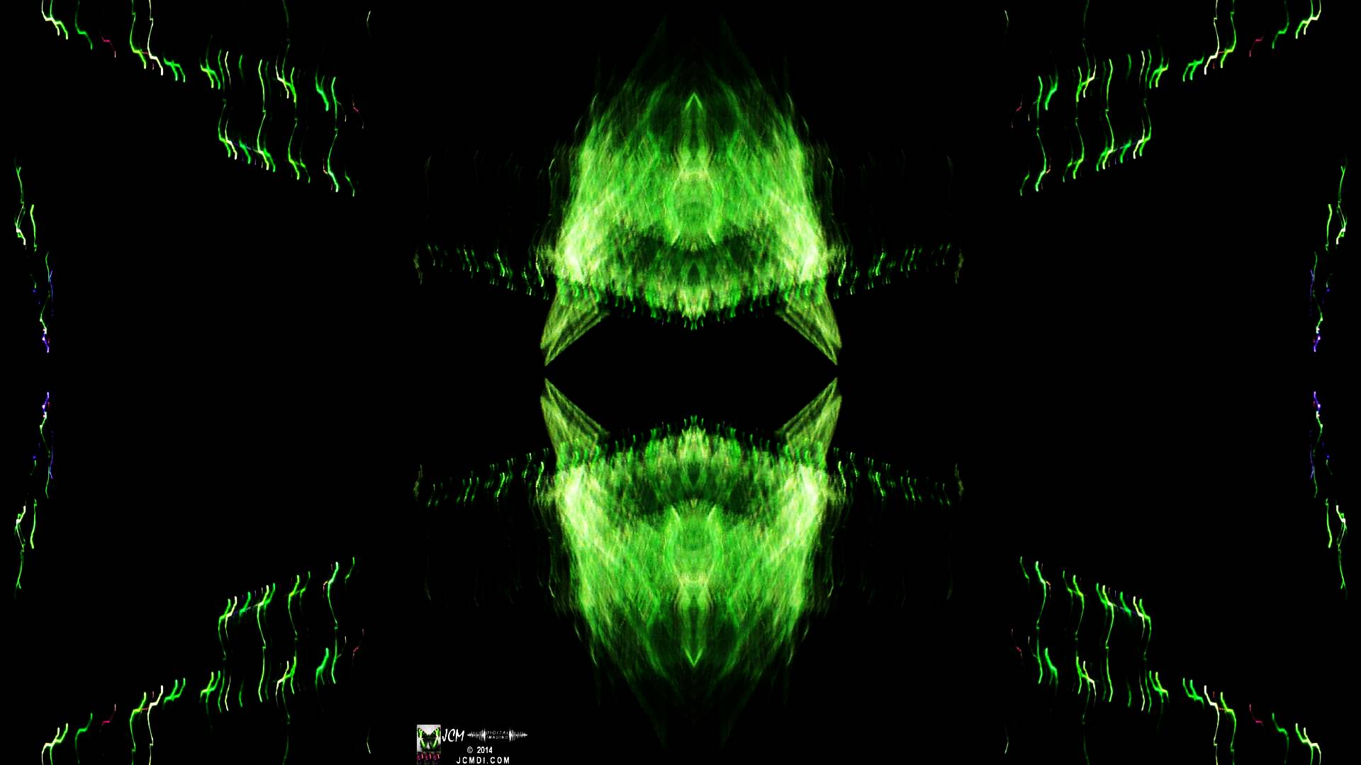 Quadroscopic Artwork made from an image of Abstract motion Christmas lights